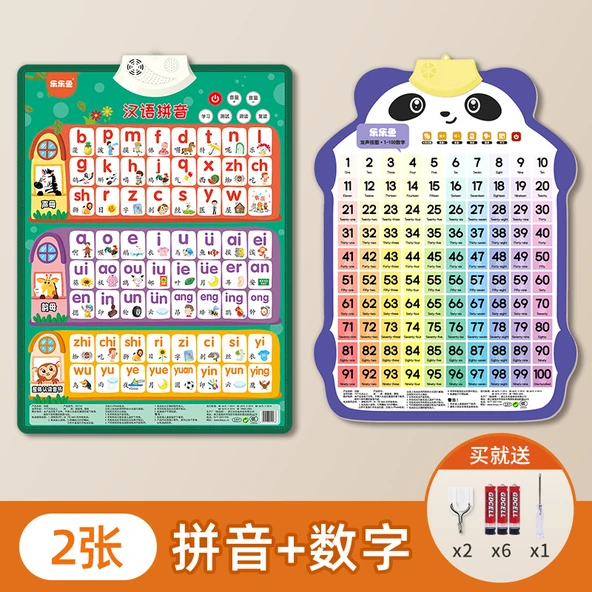 Eğitici Duvar Tablosu - Çince Pinyin + Sayıları Anlama