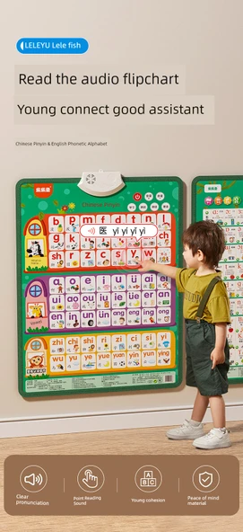Eğitici Duvar Tablosu - Çince Pinyin + İngilizce Fonetik Alfabe - Resim 8
