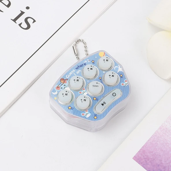 Mini Hamster Oyunu Konsolu Anahtarlık - Şeffaf Mavi - 68 Level