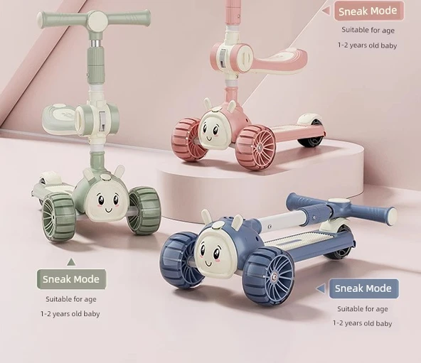 Çocuk Araba Puzzle Oyuncak - Yeşil - Katlanabilir, Hummer Flaş Tekerlekli ve Müzikli - 11
