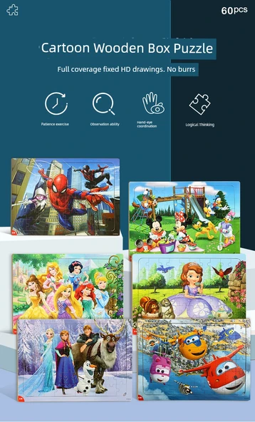 Çocuk Eğitici Ahşap Puzzle - 96 Parça - Prenses 2732 - 8
