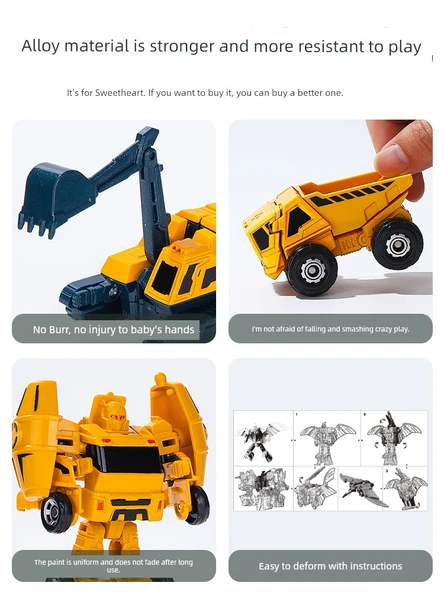 Alaşımlı Çelik Dönüşen Mühendislik Aracı Robot Oyuncak - 4