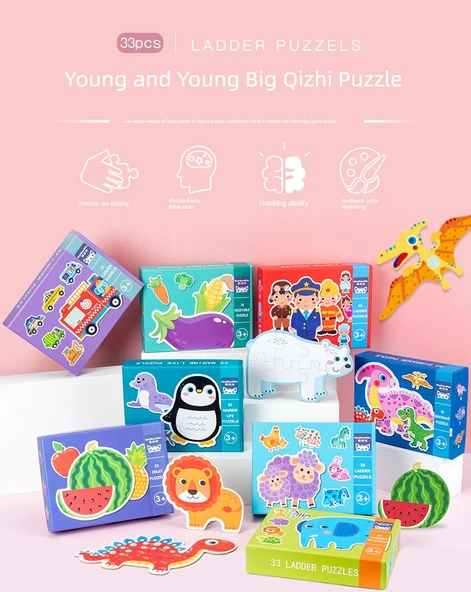 Eğitici Puzzle - Meyve ve Sebze Eşleştirme (50 Parça) - 1-2 Yaş - 8