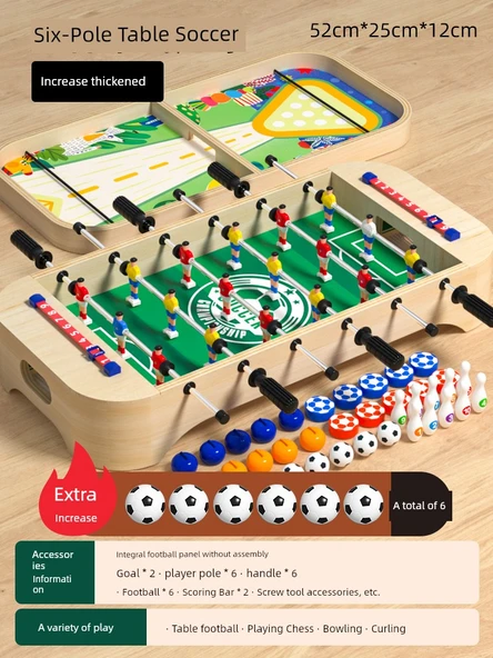 Çantalı Hediye Seti - Altı Direkli Langırt + Seksek + Bowling + Curling