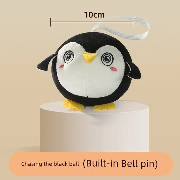 Bebek Görsel Eğitim Topu - Siyah Beyaz Penguen Çıngıraklı (0-6 Ay)