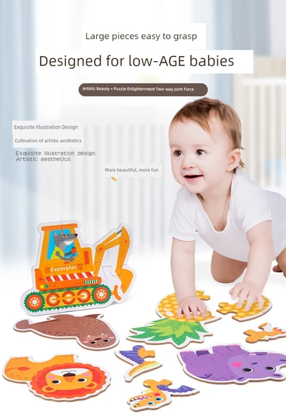 Eğitici Puzzle - Meyve ve Sebze Eşleştirme (50 Parça) - 1-2 Yaş - 9