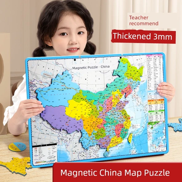 Manyetik Dünya Haritası Puzzle - Orta Boy (290*205mm) - 2