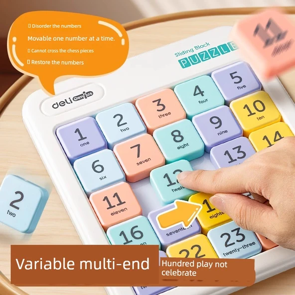 Manyetik Dijital Klotski Bulmacası - Beyaz 4x4 + 5x5 Set - 4