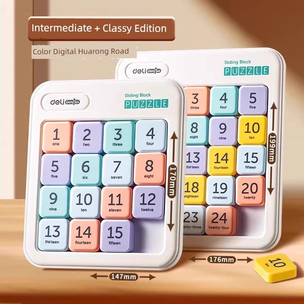 Manyetik Dijital Klotski Bulmacası - Beyaz 4x4 + 5x5 Set