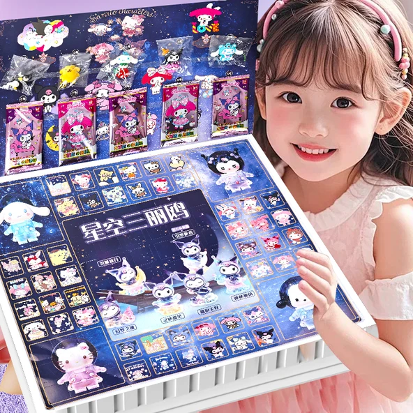 Yıldızlı Gökyüzü Sanliou Müzik Kutusu - Star Sanrio - 5 Büyük Bebek ve 25 Kart