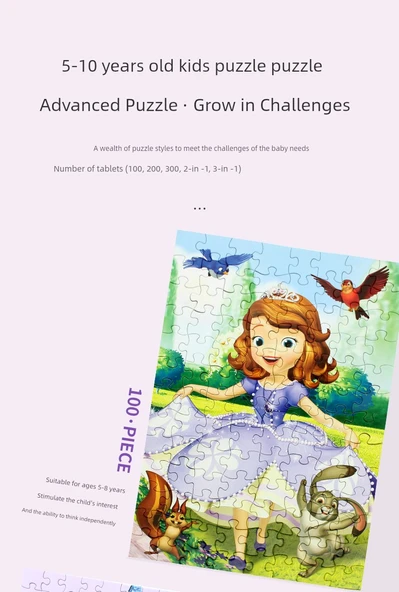 Disney Prenses Sofia Yapboz - Sofia 100 Parça 2889 - 8