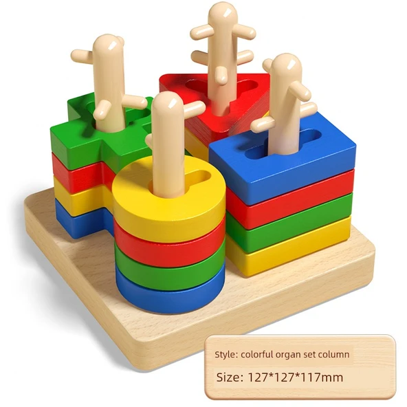 Montessori Geometrik Sütun Blokları - Dört Sütunlu Eğitim Seti