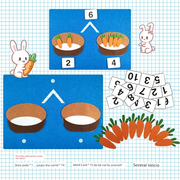 Matematik Öğrenme Oyuncak Seti - Tavşan Havuçlu