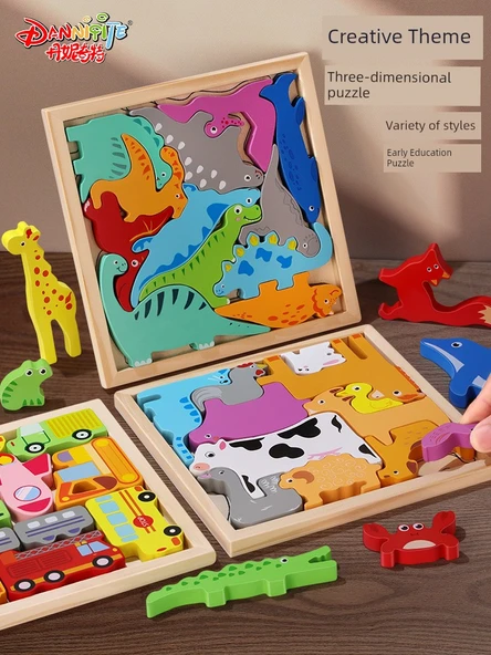 3D Ahşap Tetris Puzzle - Sayısal Tanıma - Resim 2