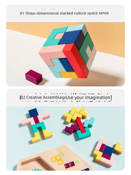 Tetris Puzzle Oyuncak - Büyük Boy - Altı Raylı Kaydırak ve Park Yeri (7 Kayın Arabalı) - Resim 5