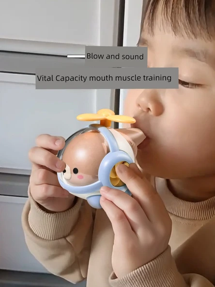 Çocuk Eğlenceli Düdük Oyuncak - Panda Desenli ve Askılı - 3