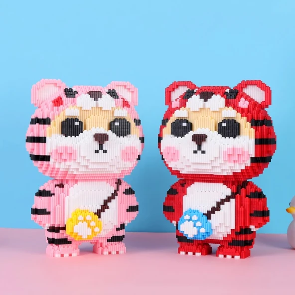 Ay Köyü Yapı Blokları - 30cm Kırmızı Kaplan Küçük Hazine - Resim 9