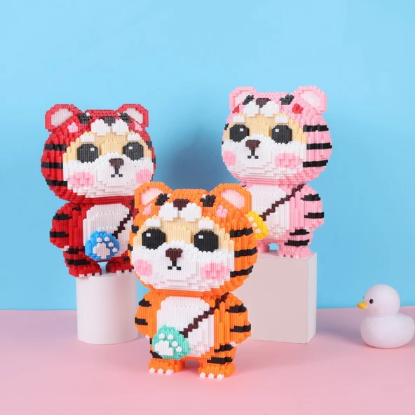 Ay Köyü Yapı Blokları - 30cm Kırmızı Kaplan Küçük Hazine - Resim 6