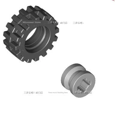Lego Parçaları - 15x6mm Lastik ve 8x6mm Jant - Beyaz ve Siyah - Resim 3