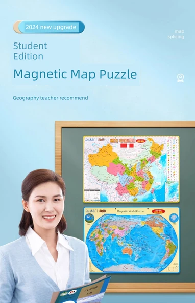 Manyetik Çin Haritası Puzzle - Orta Boy 20cm Küre Hediyeli - 7