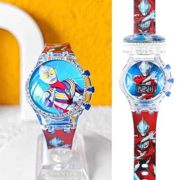 Ultraman Çocuk Oyuncak Saati - Diga Işıklı Dönen