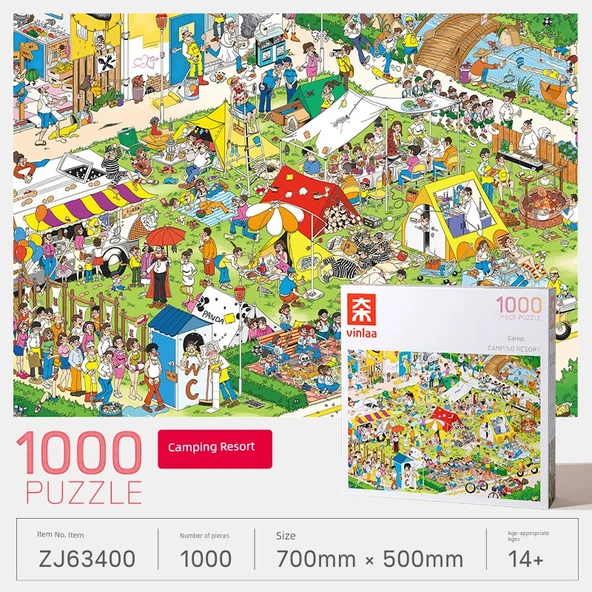 1000 Parça Yapboz - Kamp Tatil Köyü Temalı