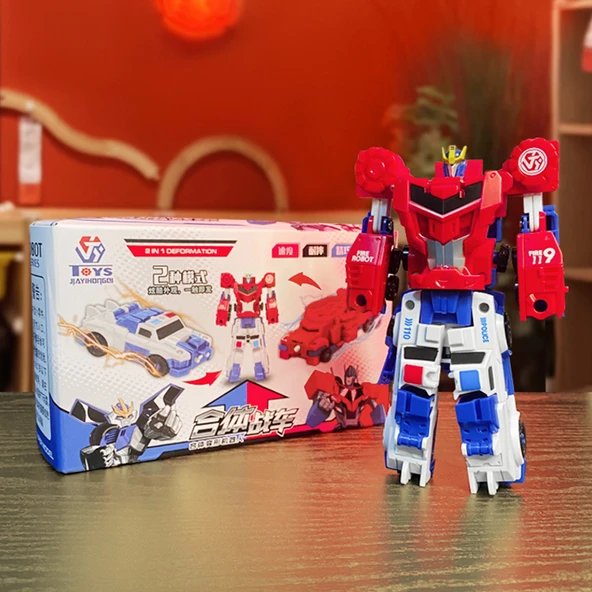 İki-in-Bir Deformasyon Voltron Manyetik Robot Araba Eğitici Oyuncak - İki-in-one manyetik kombinasyon Ares - 3