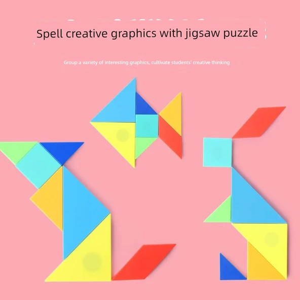 Manyetik Olmayan Tangram Puzzle - Küçük Boy Videolu Anlatım (Model 2) - 6