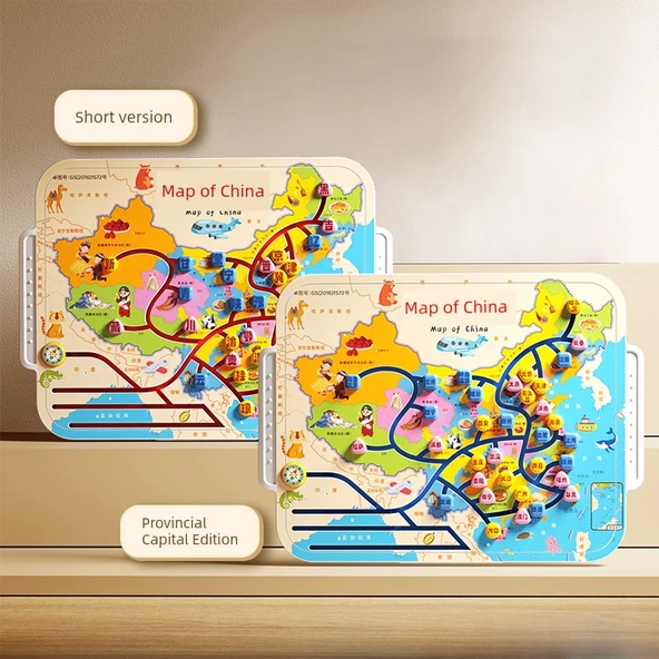 3D Çin Haritası Puzzle - İl Başkentleri, Kısaltmalar Versiyonu