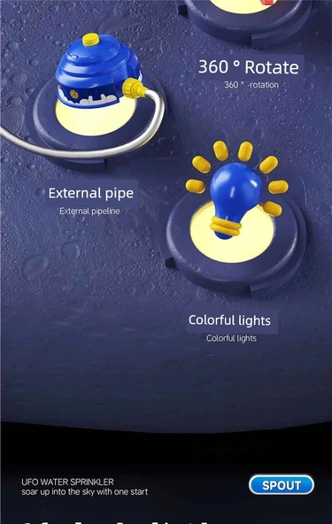 UFO Su Fışkırtan Roket - Mor [Musluk + Taban] - Resim 9