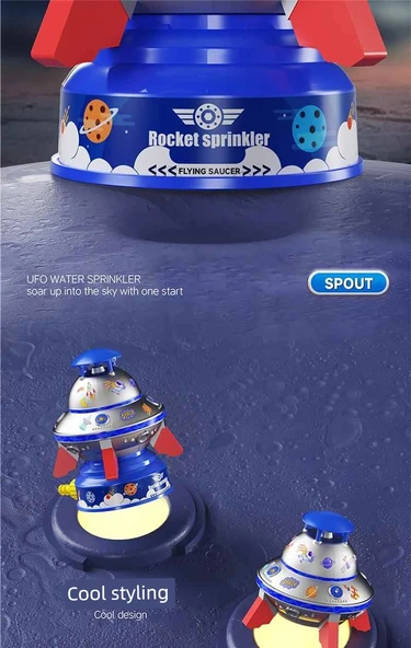 UFO Su Fışkırtan Roket - Mor [Musluk + Taban] - Resim 8