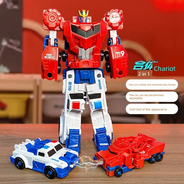 İki-in-Bir Deformasyon Voltron Manyetik Robot Araba Eğitici Oyuncak - İki-in-one manyetik kombinasyon Ares