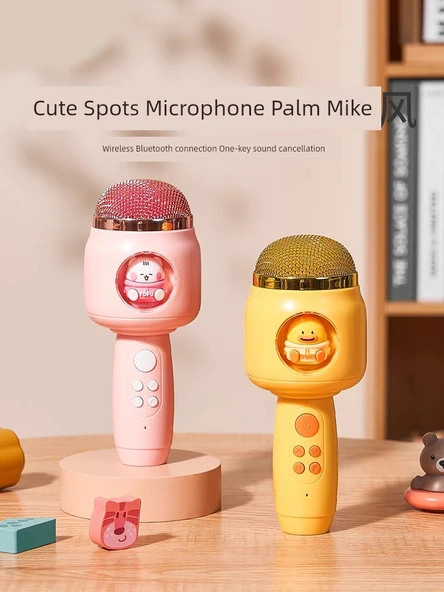 Çocuk Karaoke Mikrofon Oyuncak - 1.0 Üst Düzey Dayanıklı Sarı Ördek - Resim 4