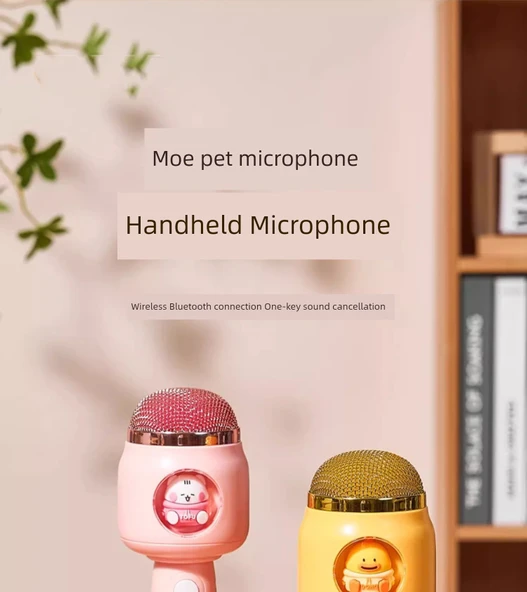 Çocuk Karaoke Mikrofon Oyuncak - 1.0 Üst Düzey Dayanıklı Sarı Ördek - Resim 6