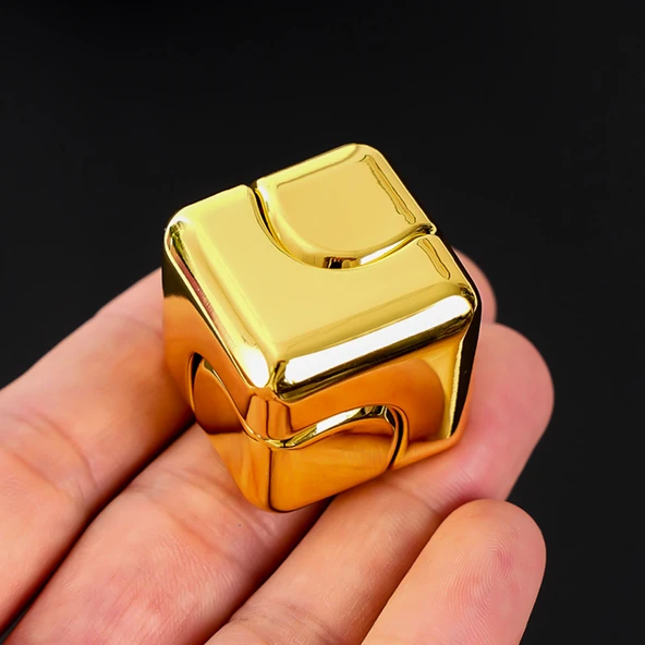 Altın Renkli Parmak Ucu Küp EDC El Spinner Jiro Oyuncak