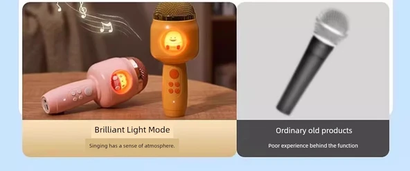 Çocuk Karaoke Mikrofon Oyuncak - 1.0 Üst Düzey Dayanıklı Kedi Tozu - 10