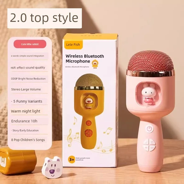 Çocuk Karaoke Mikrofon Oyuncak - 2.0 Üst Düzey Dayanıklı Kedi Tozu