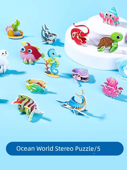 3D Puzzle Model Oyuncak - Okyanus Cenneti Temalı - 5 Parça
