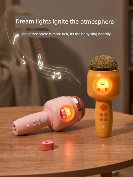 Çocuk Karaoke Mikrofon Oyuncak - 1.0 Üst Düzey Dayanıklı Sarı Ördek - Resim 2