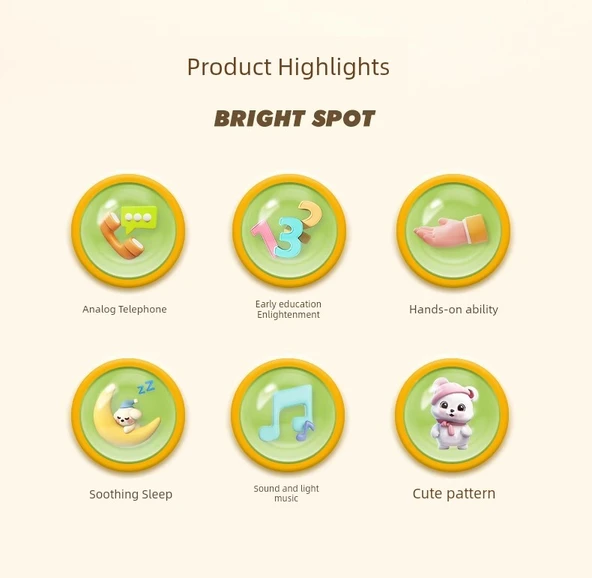 Şarjlı Çocuk Oyuncak Telefon - Meng Fun Ayı - Resim 9