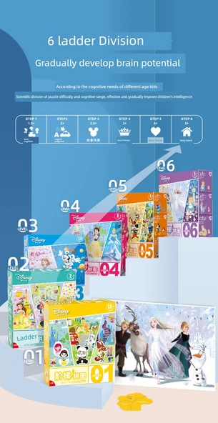 Disney Çocuk Puzzle - Seviye 5 Mutlu İnşa (4-5 Yaş, 3 Model) - 8