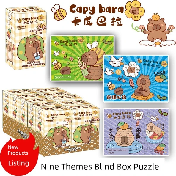 Kapibara Temalı Eğitici Puzzle - Rastgele 3 Kutu