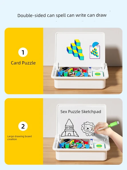 Manyetik Tangram Puzzle Seti - Değişken Tangram + Tetris [Ihlamur Premium] - 5