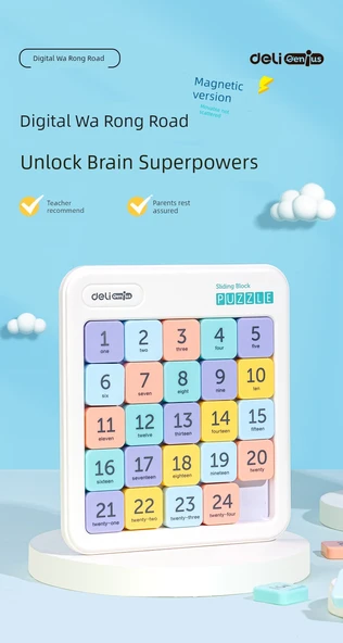 Manyetik Çocuk Kaydırmalı Puzzle Seti - Dördüncü Seviye Huarong Yolu + Üçüncü Seviye Rubik Küpü - 8