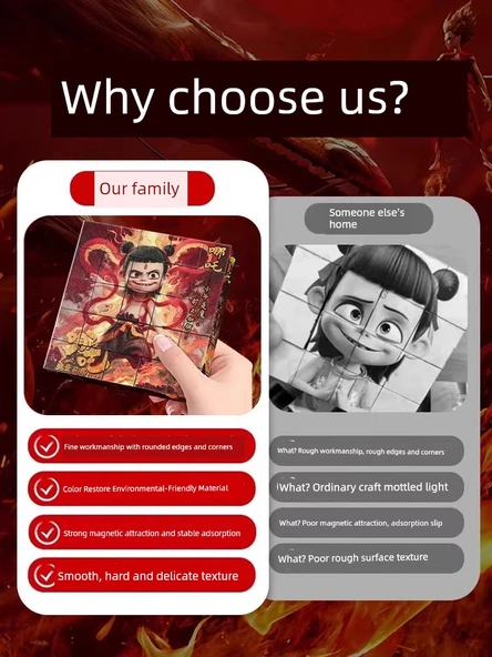 Manyetik Blok Puzzle Oyuncak - 1 Paket (16 Büyük Parça) - Resim 6