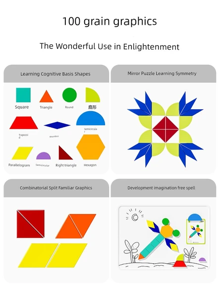 Manyetik Tangram Puzzle Seti - Değişken Tangram + Tetris [Ihlamur Premium] - 3
