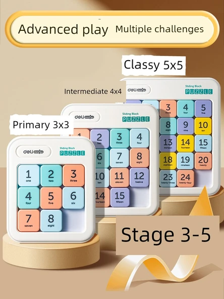 Manyetik Çocuk Kaydırmalı Puzzle Seti - Dördüncü Seviye Huarong Yolu + Üçüncü Seviye Rubik Küpü - 3