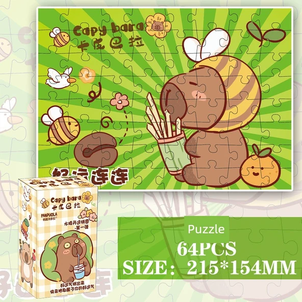 Kapibara Temalı Eğitici Puzzle - Rastgele 1 Kutu - Resim 4