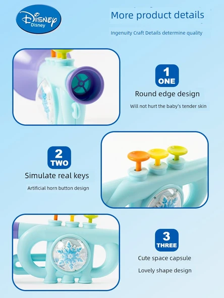 Disney Frozen Müzikli Tuşlu Hoparlör + 10 Delikli Mızıka - 6