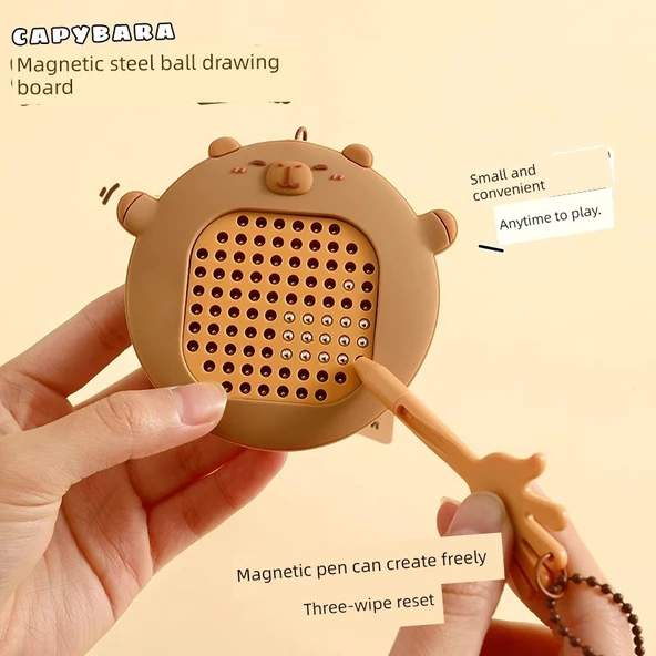 Manyetik Çelik Bilye Çizim Tahtası - Panda Anahtarlık - 5